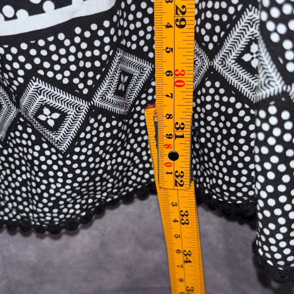 NWT Torrid Size 5 Border Black White Challis Ruffle Geometric Babydoll Tank - Picture 9 of 9